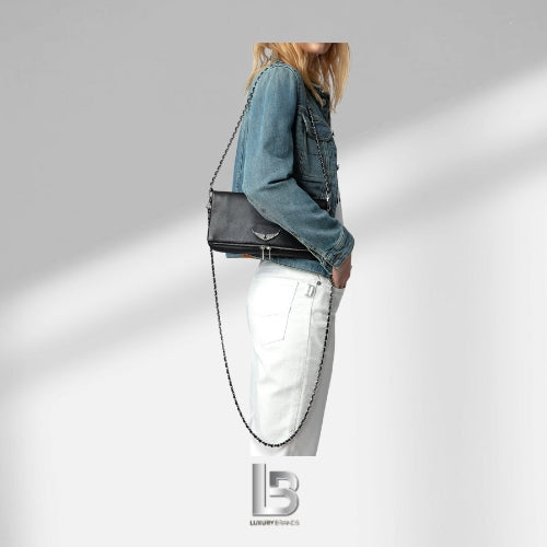 Zadig-et-Voltaire Black In Silver Rock Clutch