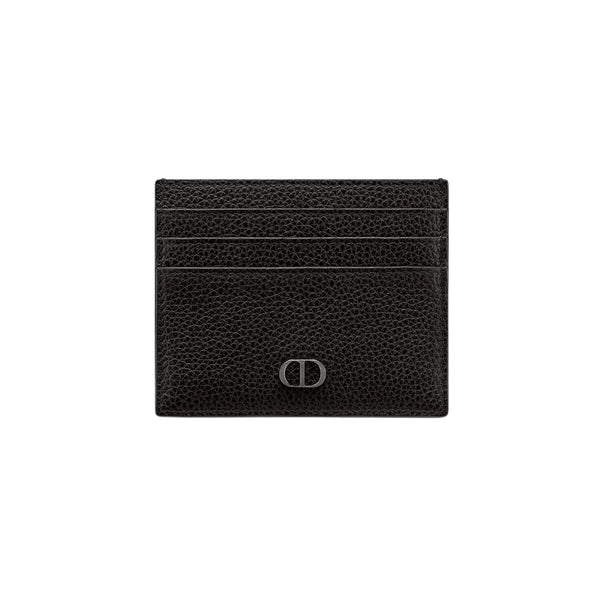Dior Icon Card Holder in black grained calfskin with CD signature