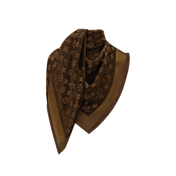Louis Vuitton Monogram Shawl in brown silk-and-wool blend