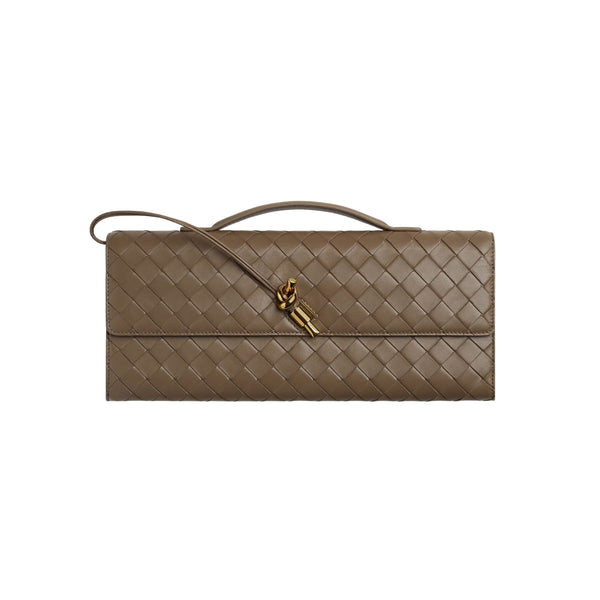 Bottega Veneta Andiamo Clutch in Pinecone Intrecciato woven leather