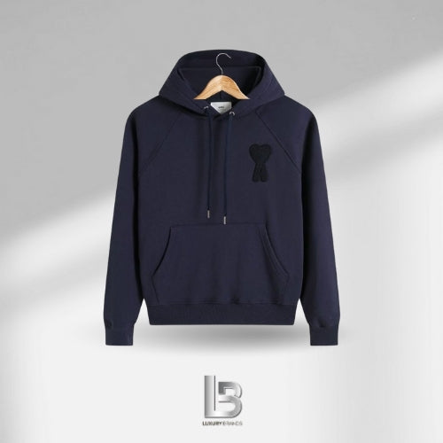 Ami de Coeur Patch Navy Blue Hoodie