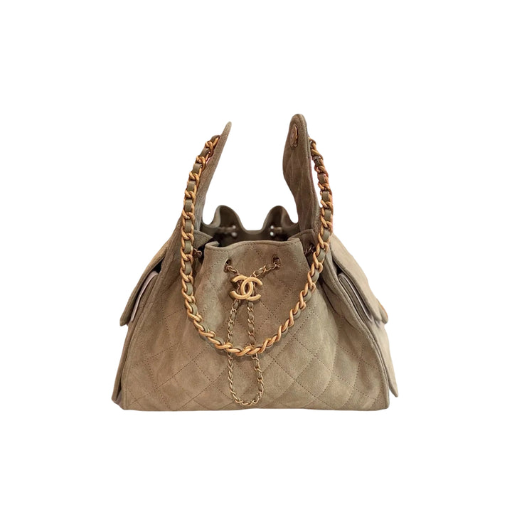 Chanel 25 Hobo Small in suede with gold hardware