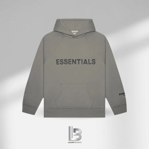Fear of God Essentials Pullover Charcoal Hoodie Applique Logo