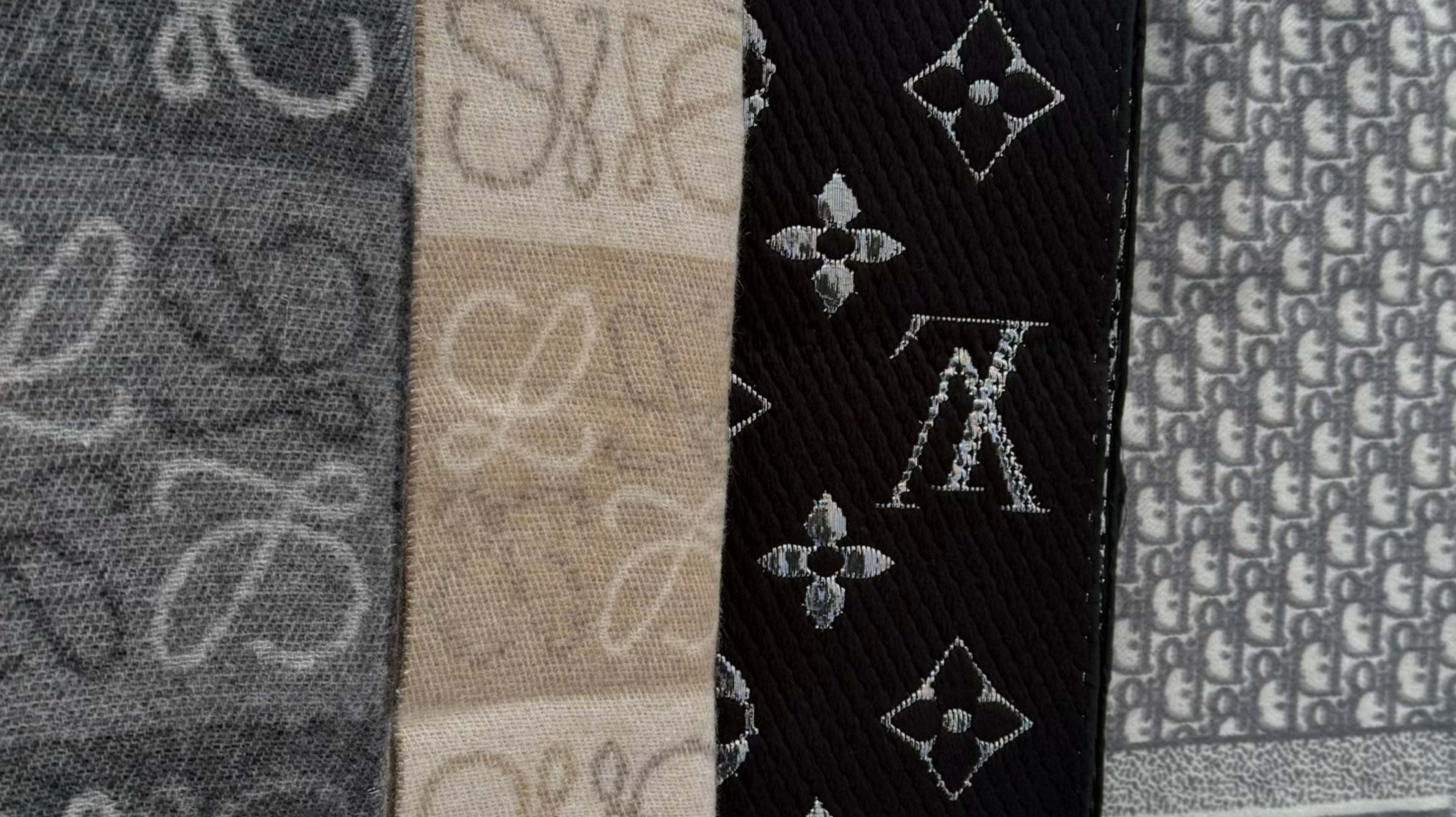 Designer scarves Egypt — LV, Dior and Loewe shawls
