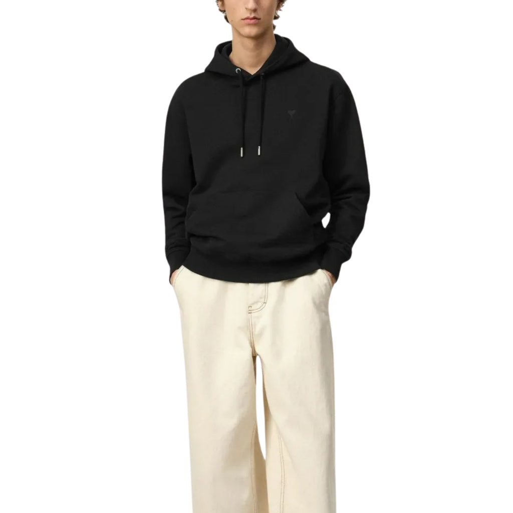 Ami Paris Tonal Hoodie in black – detail view