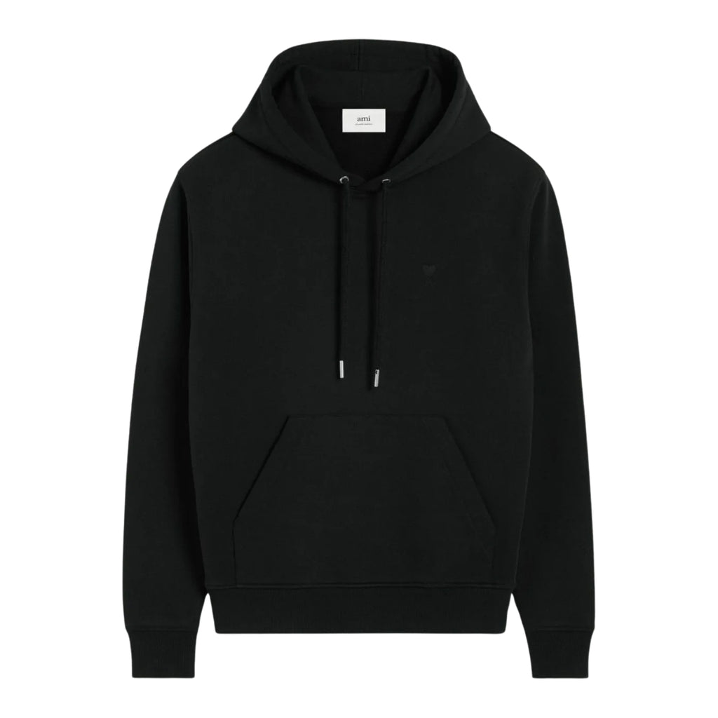 Ami Paris Ami de Cœur Tonal Hoodie in black