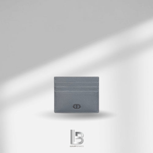 Christian Dior Icon Card Holder Deep Gray Grained Calfskin