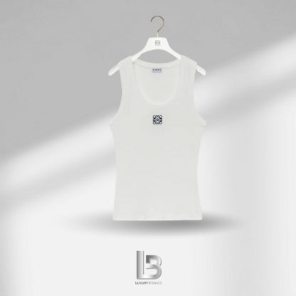 Loewe Anagram-print White Cotton Tank Top