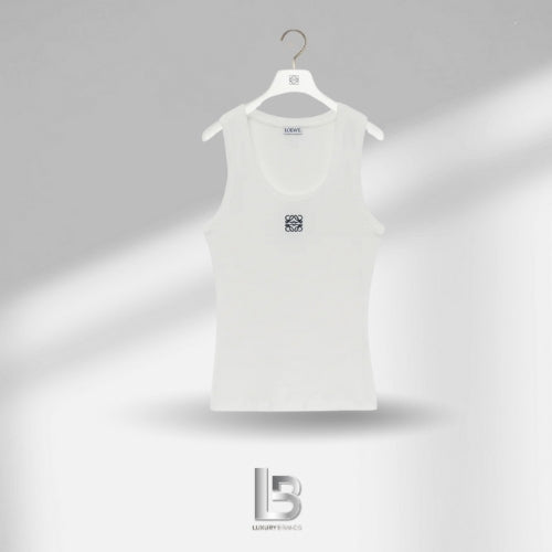 Loewe Anagram-print White Cotton Tank Top