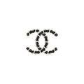 Chanel Lambskin Chain CC Brooch Black Silver