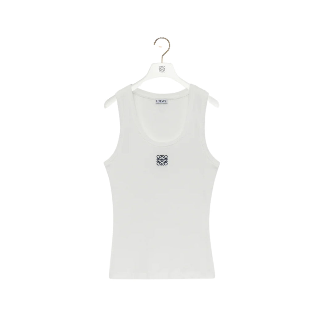 Anagram Tank Top in white cotton