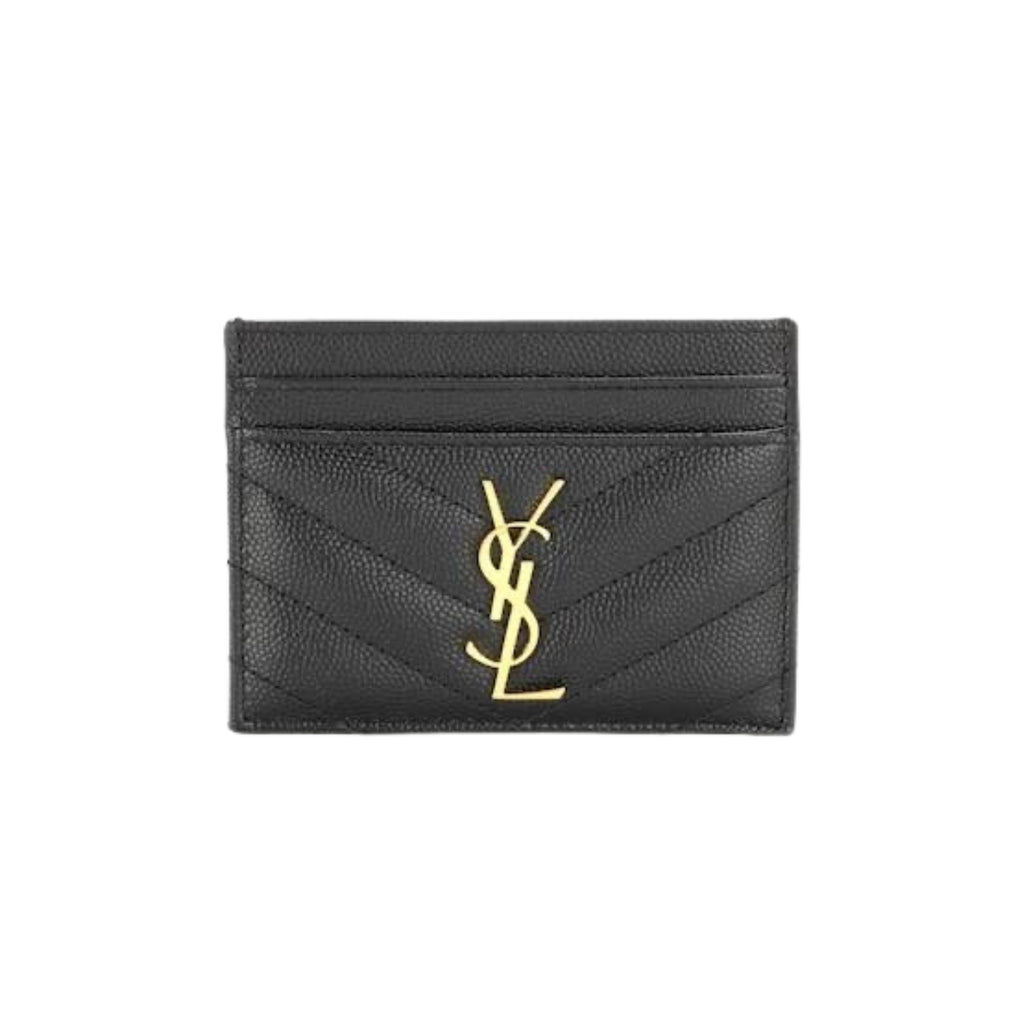 Saint Laurent Monogramme Cardholder in black quilted leather