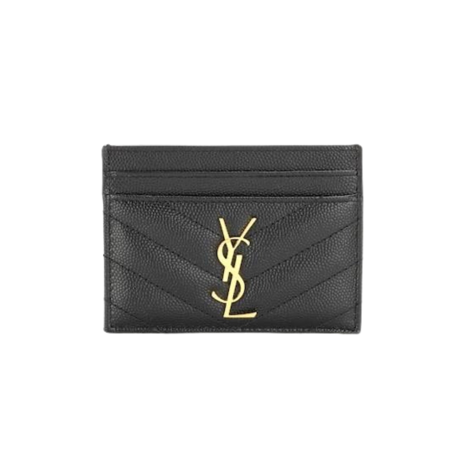Saint Laurent Monogramme Cardholder in black quilted leather