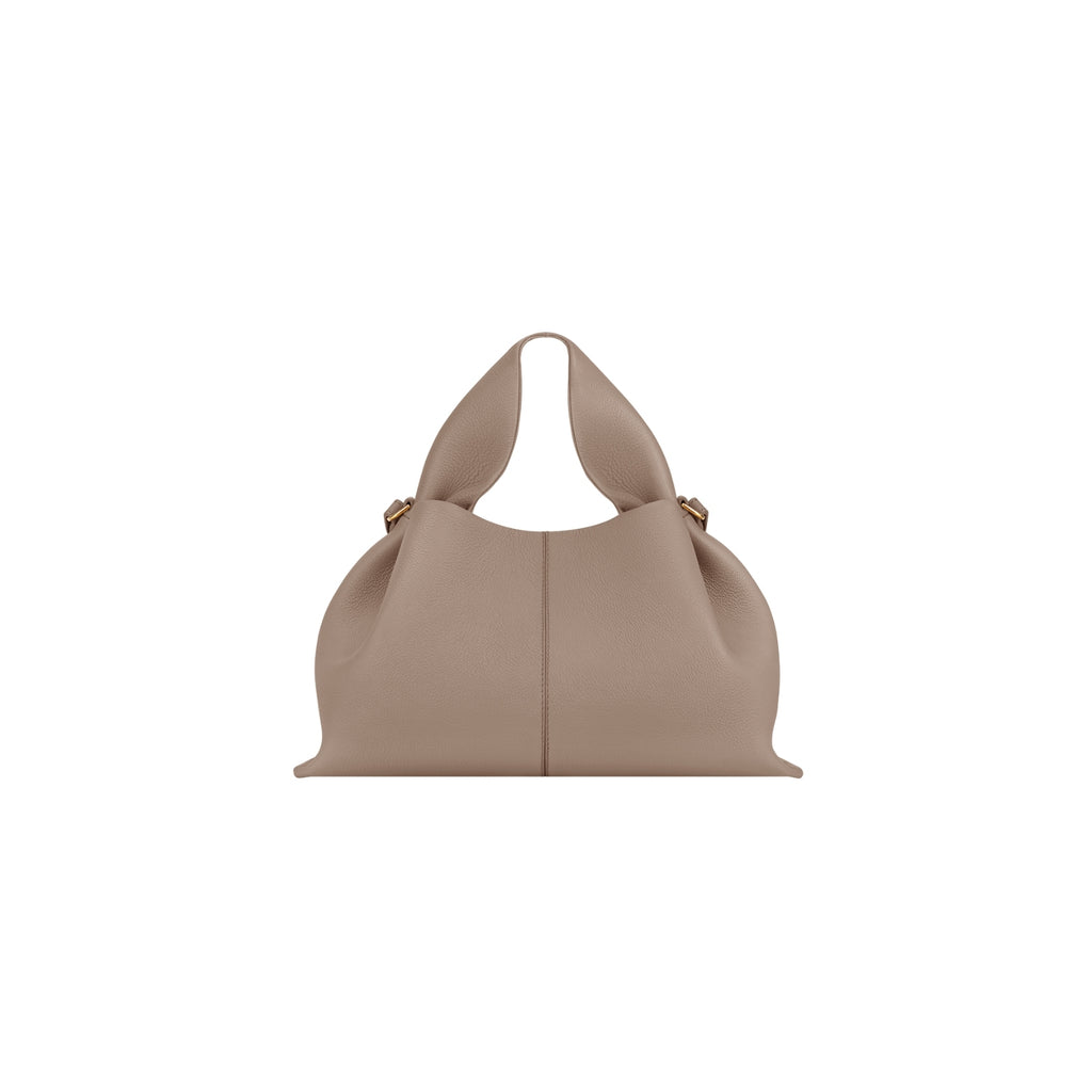 Polène Numéro Neuf Mini in textured taupe leather