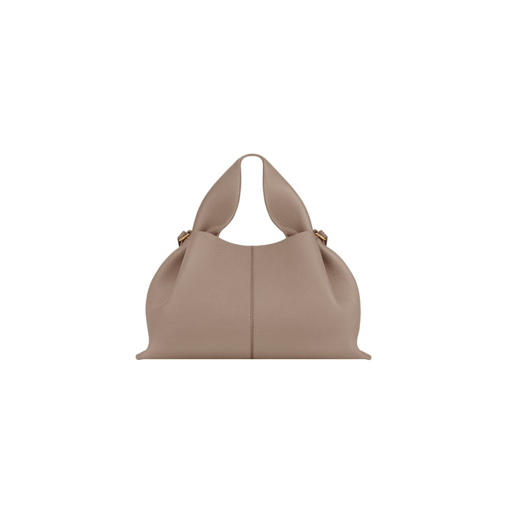 Polène Numéro Neuf Mini in textured taupe leather