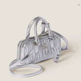 Miu Miu Arcadie matelassé nappa silver leather mini-bag