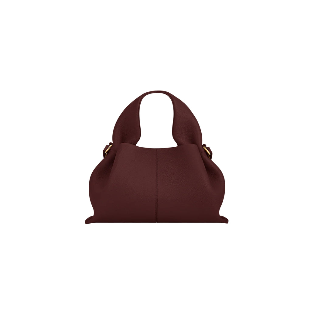 Polène Numéro Neuf Mini draped hobo in cherry red leather