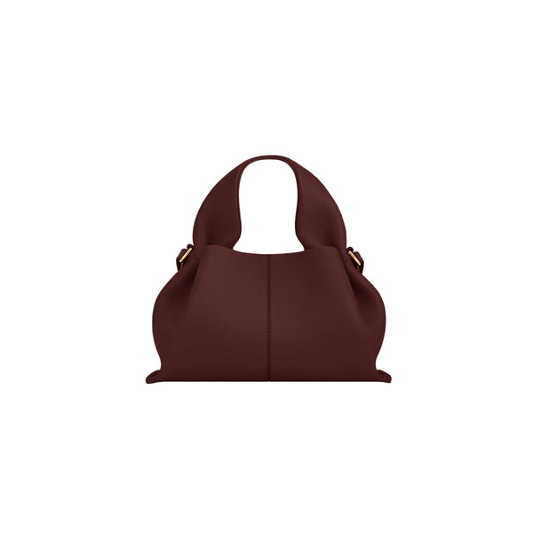 Polène Numéro Neuf Mini draped hobo in cherry red leather