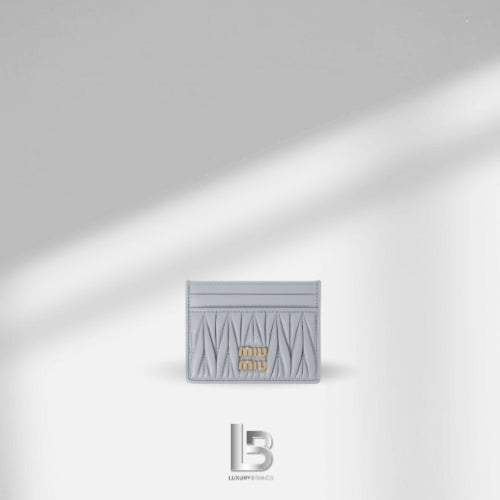 Miu Miu Matelassé nappa leather card holder