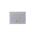 Miu Miu Card Holder in pearl grey matelassé nappa leather