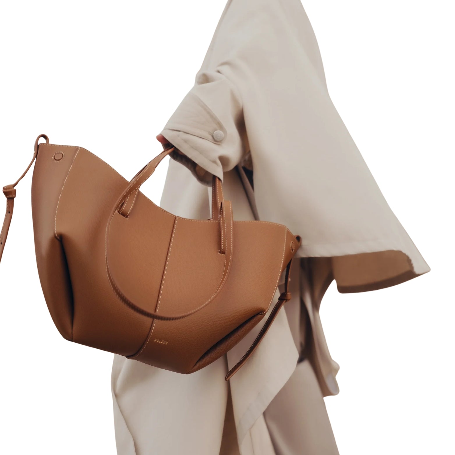 Polène Cyme Mini in textured camel – detail