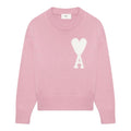 Knit Wool Sweater in pink with white Ami heart