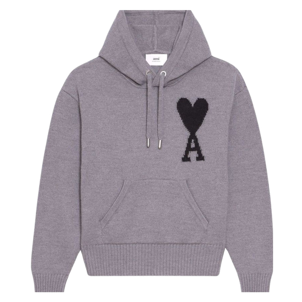 Ami de Cœur Knit Hoodie in grey wool