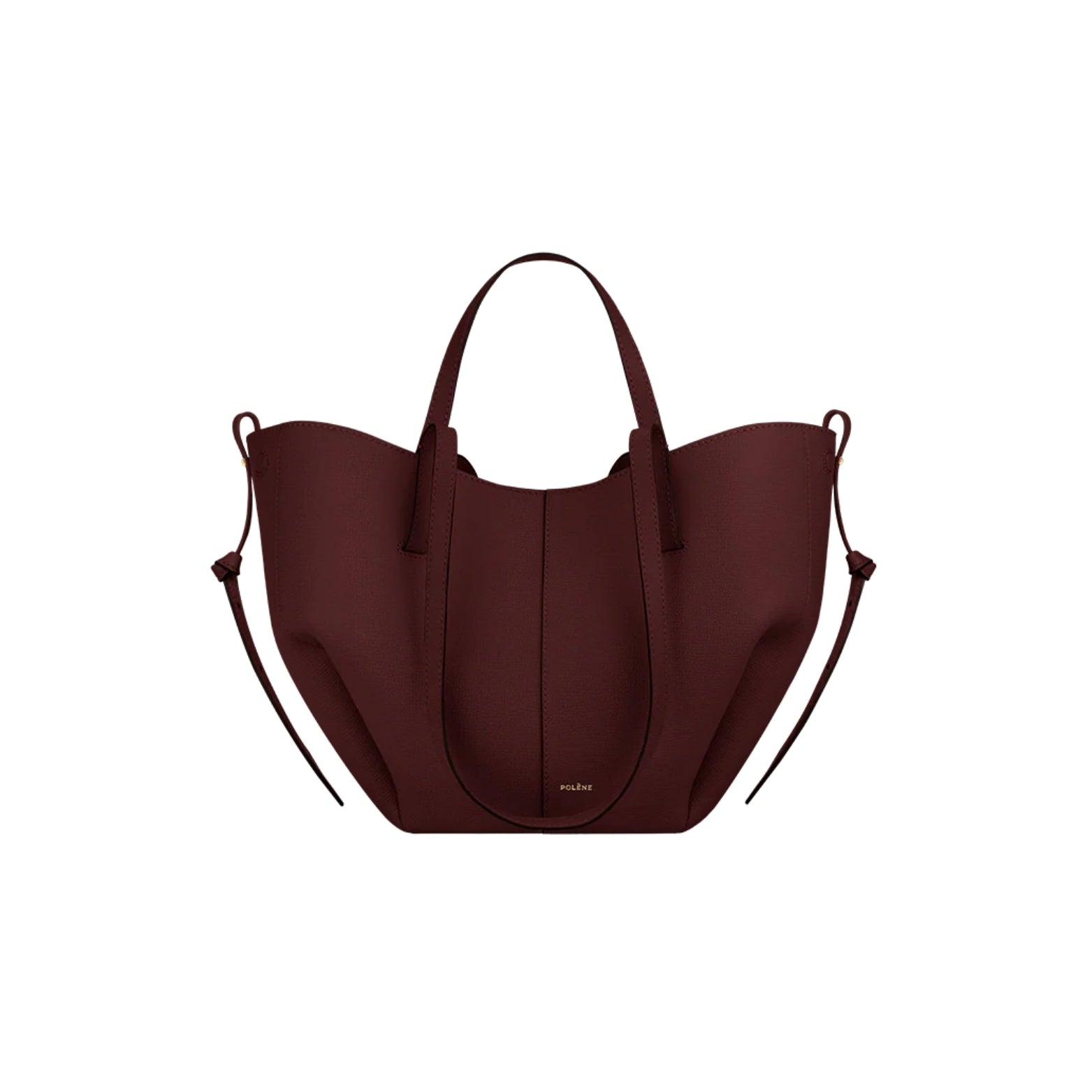 Polène Cyme Mini in textured black cherry leather