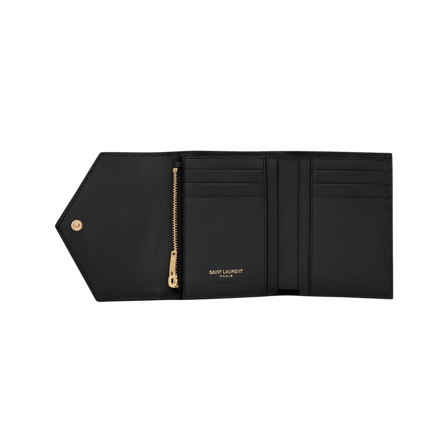 Saint Laurent Tri-Fold Wallet in black – interior view