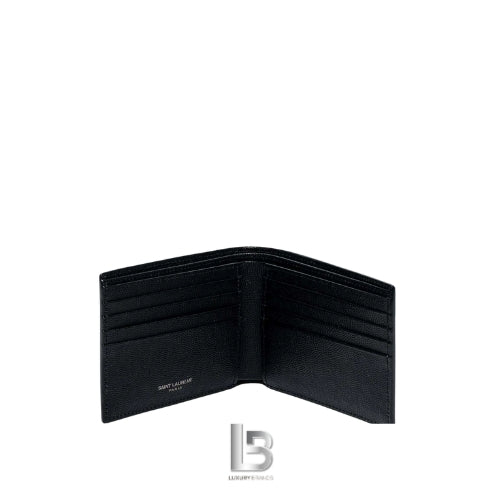 Saint Laurent Monogram compact tri-fold wallet In Black
