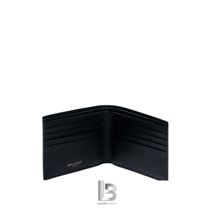 Saint Laurent Monogram compact tri-fold wallet In Black