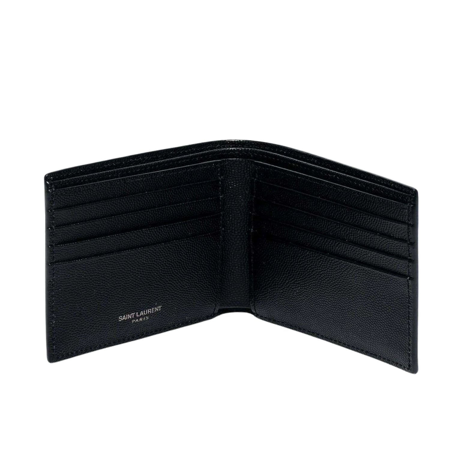 Saint Laurent Tri-Fold Wallet in black quilted – interior view