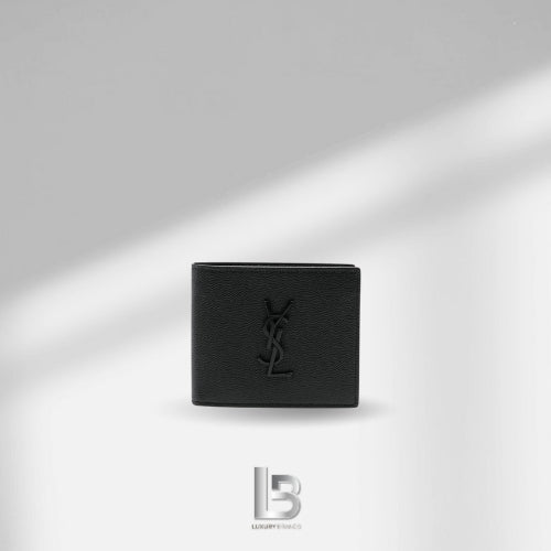 Saint Laurent Monogram compact tri-fold wallet In Black