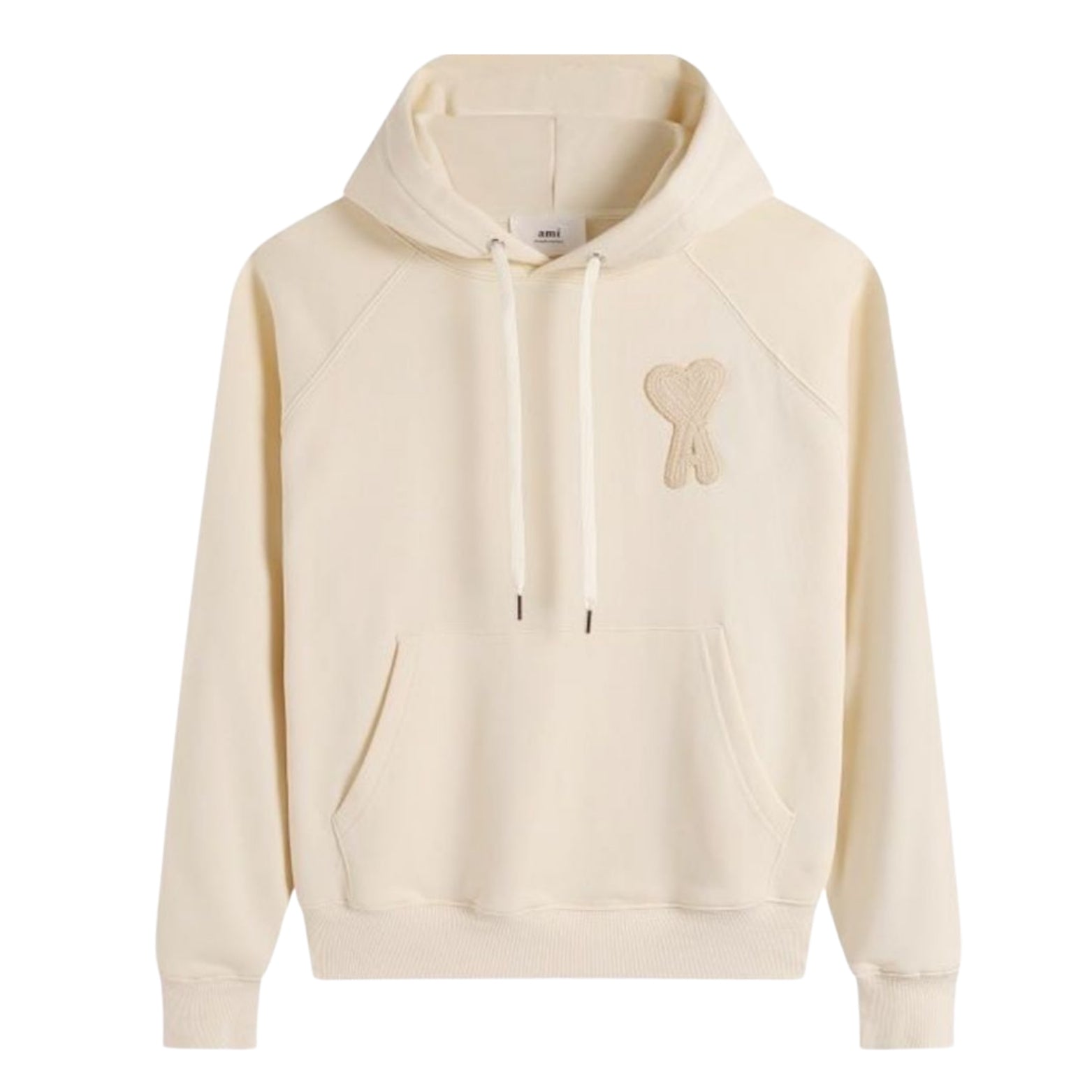 Ami Paris Ami de Cœur Patch Hoodie in beige