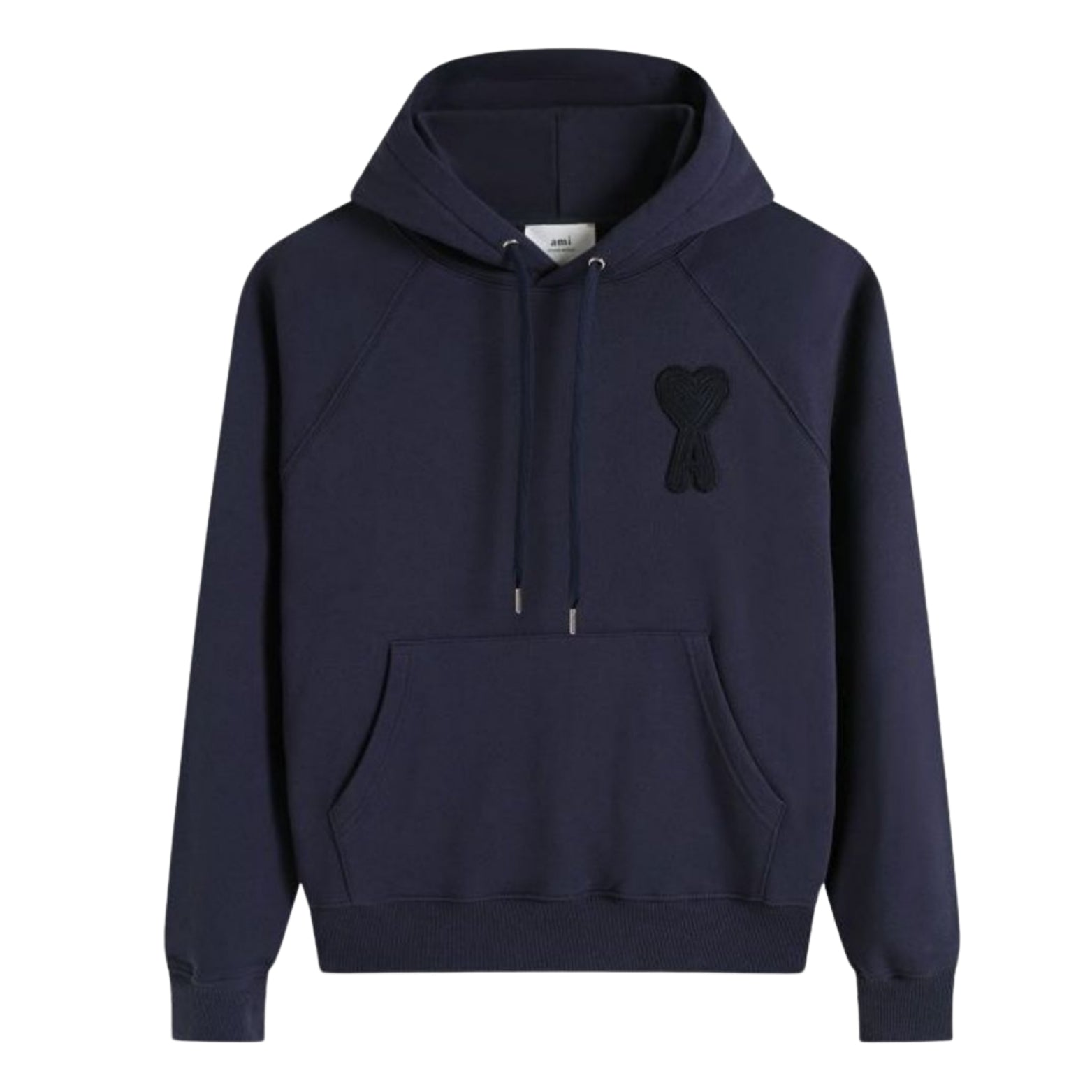 Ami Paris Ami de Cœur Patch Hoodie in navy blue