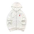 Ami de Cœur Zipped Cotton Jacket in white