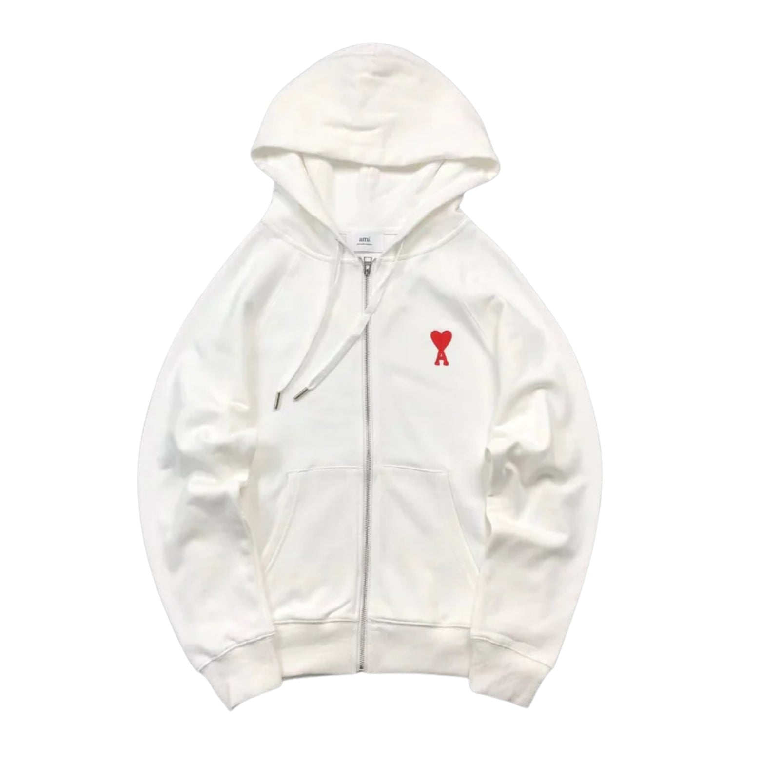Ami de Cœur Zipped Cotton Jacket in white