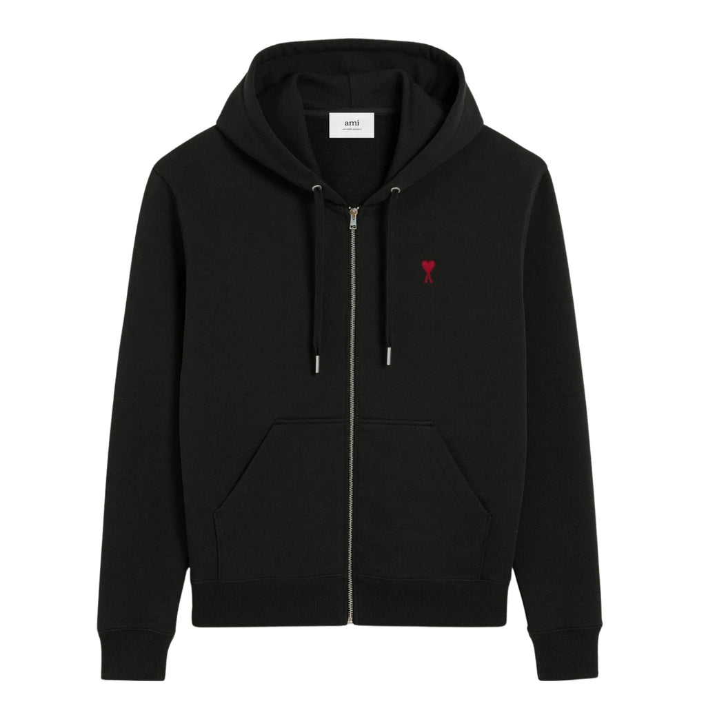 Ami de Cœur Zipped Cotton Jacket in black