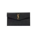 Saint Laurent Uptown Leather Clutch with Cassandre detail
