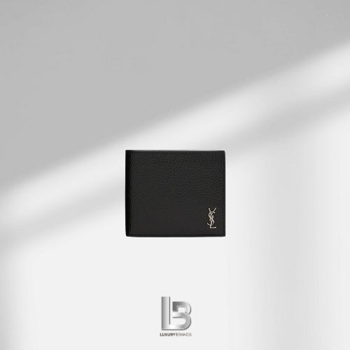 Saint Laurent Tiny Cassandre East/west Wallet In Grained Leather