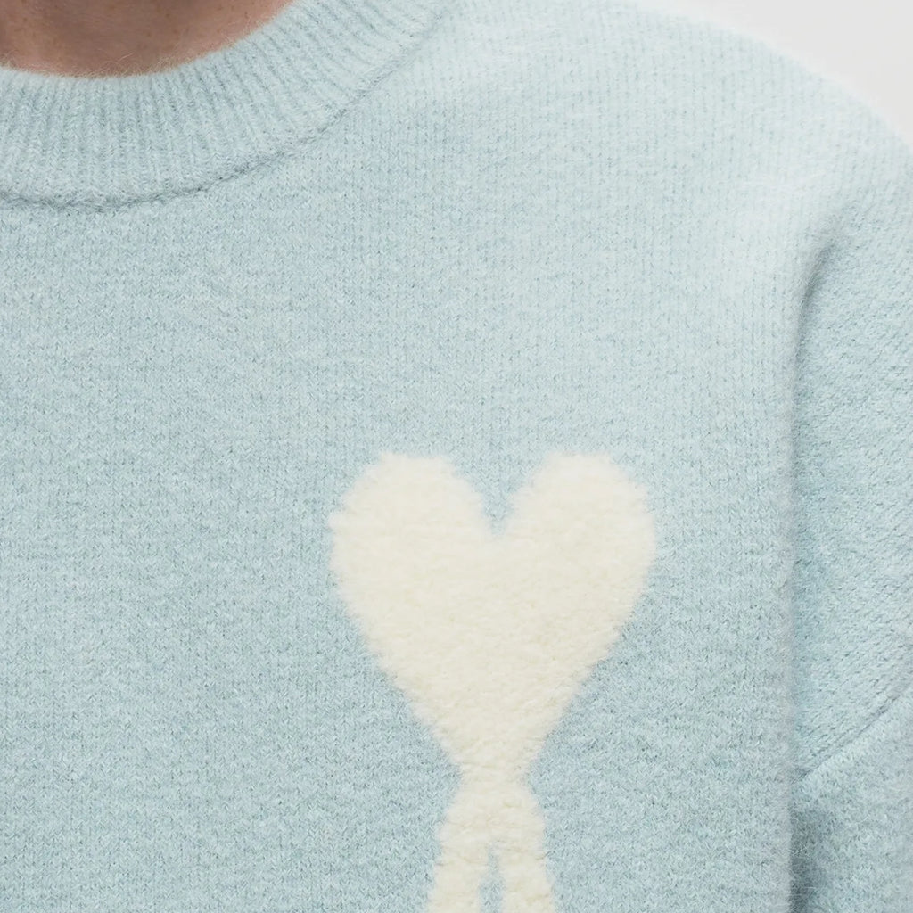Knit Wool Sweater in light blue – detail