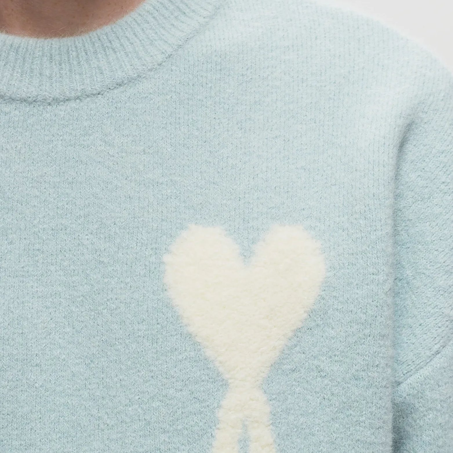 Knit Wool Sweater in light blue – detail