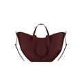 Polène Cyme Tote in textured black cherry leather