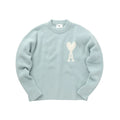 Knit Wool Sweater in light blue with white Ami heart