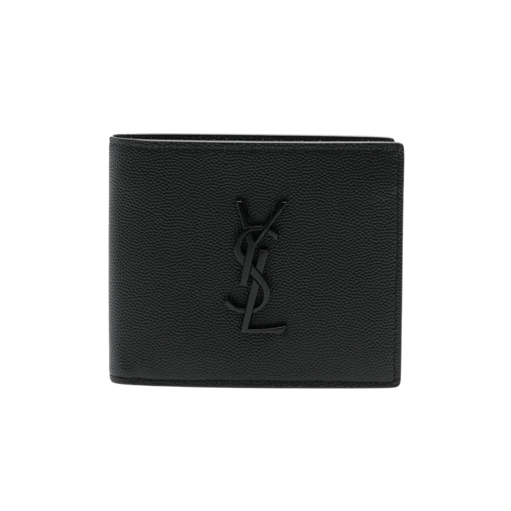 Saint Laurent Compact Tri-Fold Wallet in black quilted leather