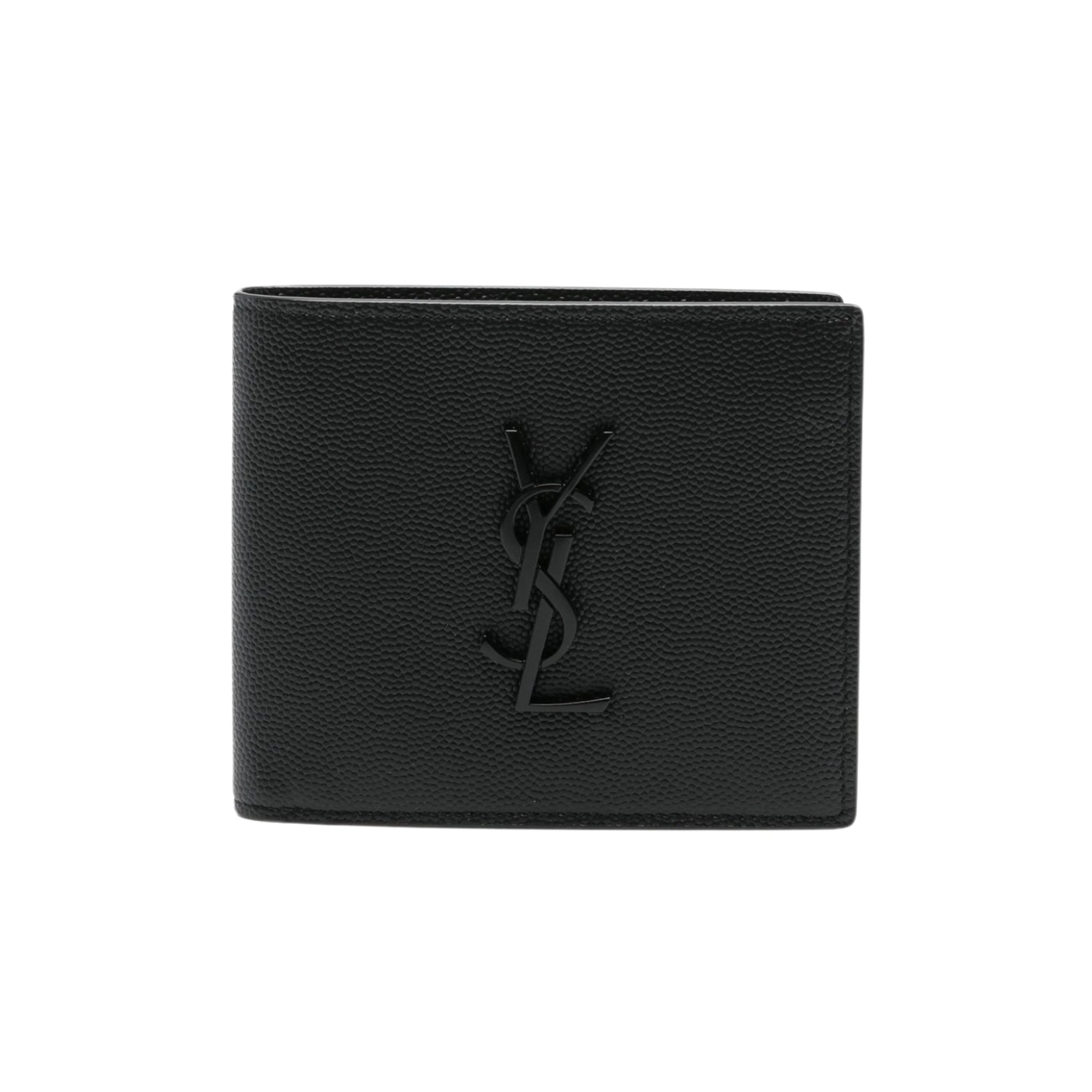 Saint Laurent Compact Tri-Fold Wallet in black quilted leather
