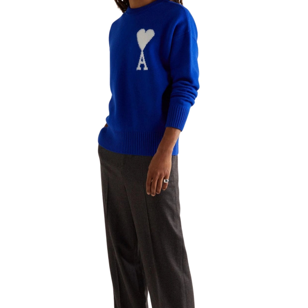 Knit Wool Sweater in blue – styled view