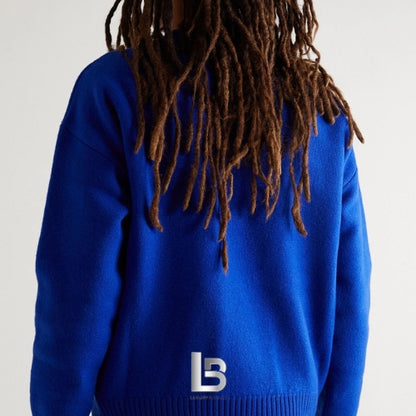 Ami Paris Knit Wool Blue Sweater