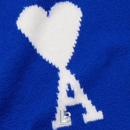 Ami Paris Knit Wool Blue Sweater