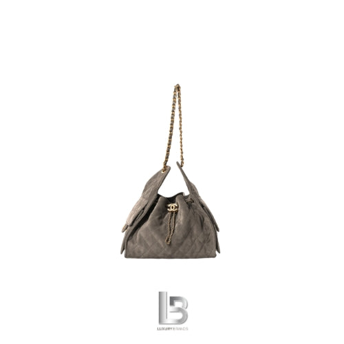 Chanel 25 Suede Gold Hardware Hobo Small Bag